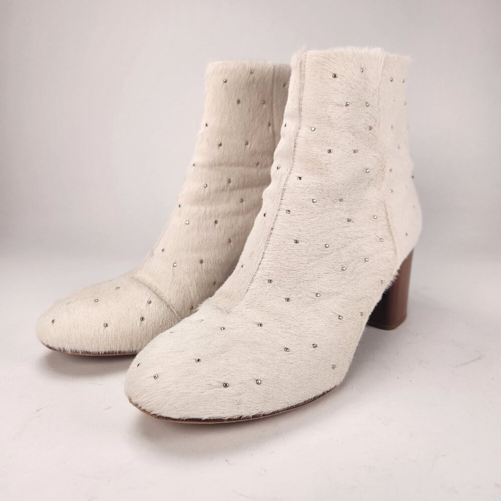 rag & bone Drea Studded Genuine Calf Hair Booties - 39.5